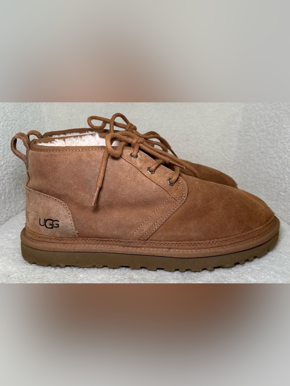 UGG Men’s Neumel Chestnut Suede Shearling Chukka Boots Fall Winter Warm Cozy 11